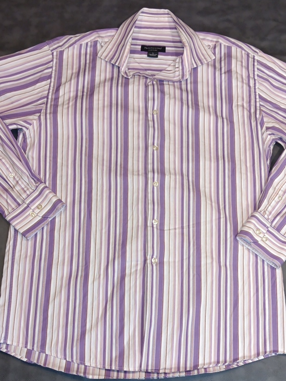 Pronto Uomo Men's Long Sleeve Button-Down Dress Shirt  Large
